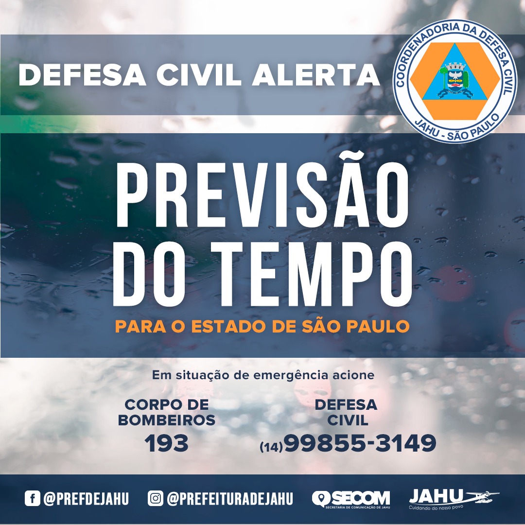PREVISÃO DO TEMPO PARA O ESTADO DE SÃO PAULO - 12/12
