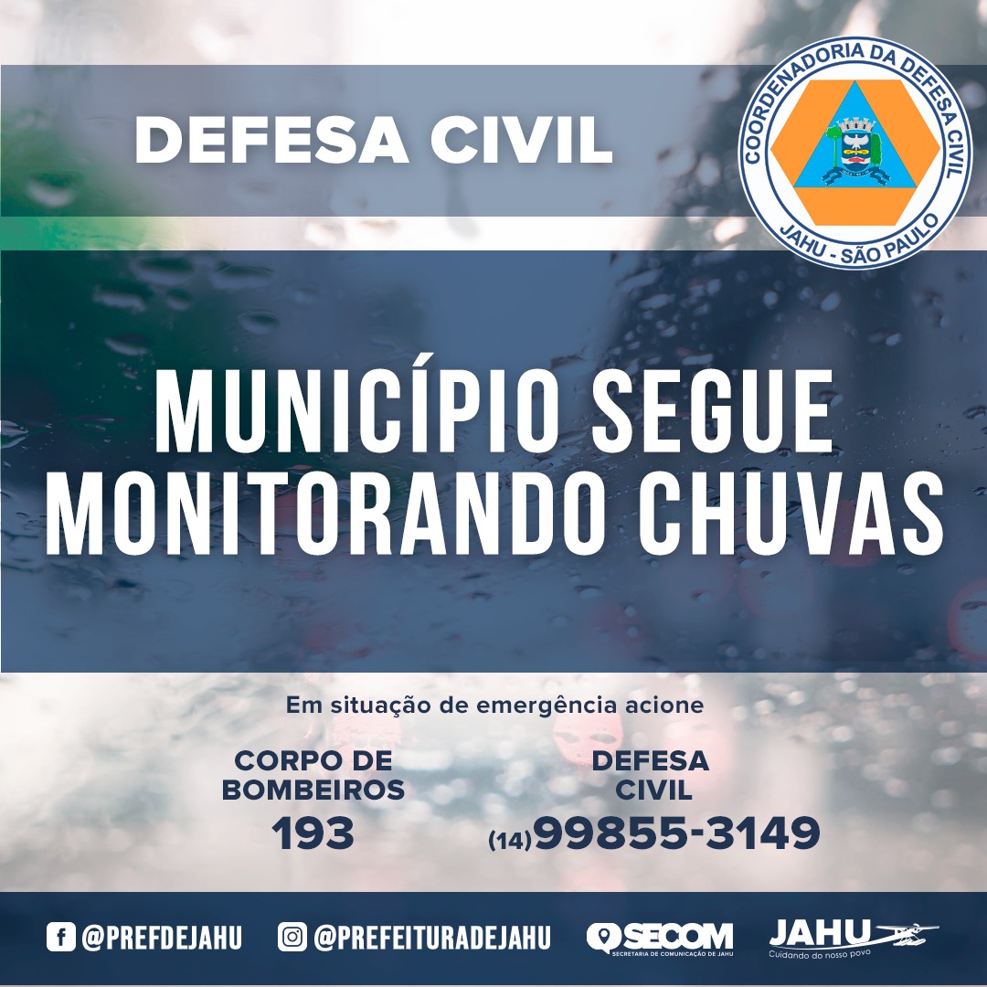 MUNICÍPIO SEGUE MONITORANDO CHUVAS