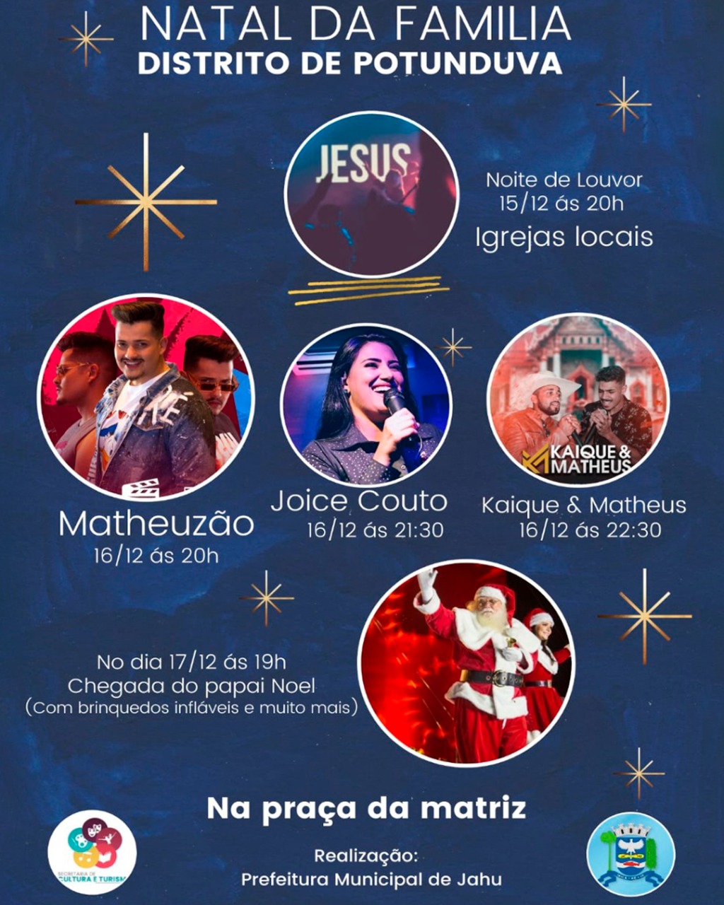 NATAL SEJA LUZ TEM PROGRAMAÇÃO ESPECIAL EM POTUNDUVA
