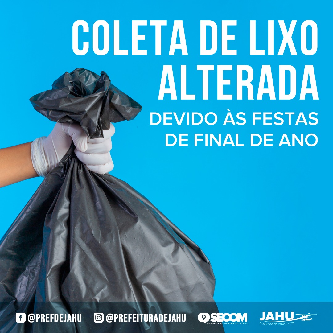 COLETA DE LIXO É ALTERADA DEVIDO ÀS FESTAS DE FINAL DE ANO