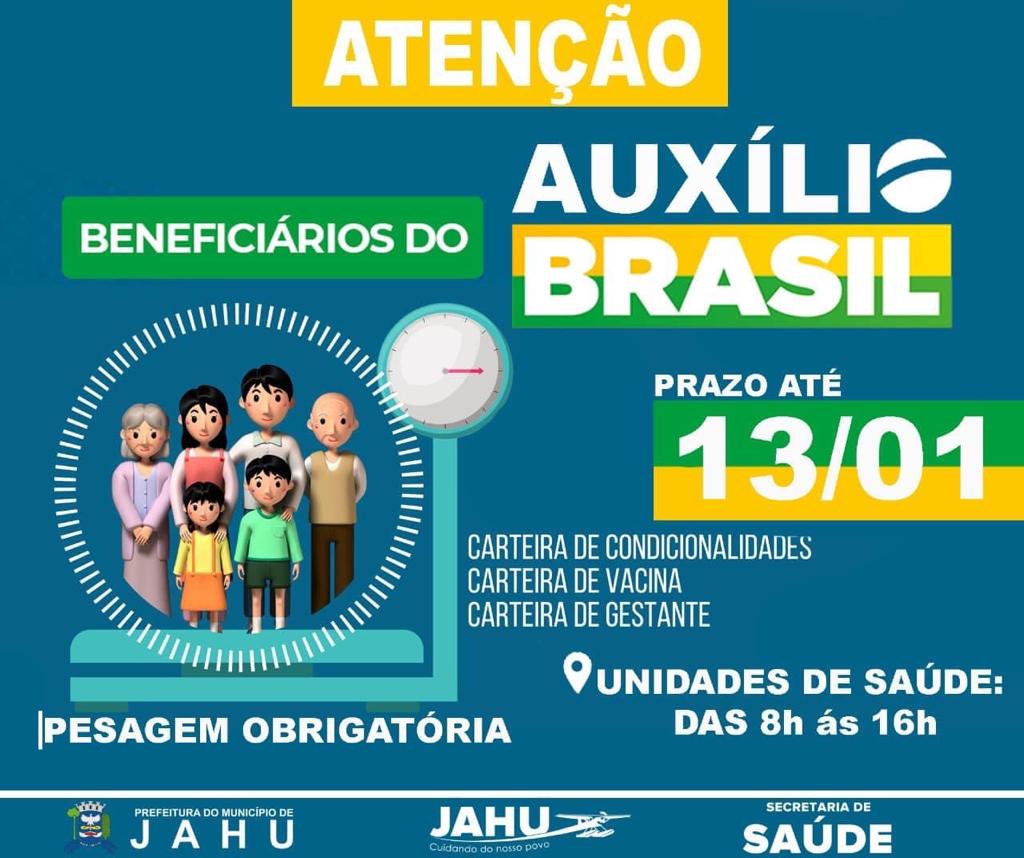 ATUALIZAÇÃO DAS CONDICIONALIDADES DA SAÚDE DO AUXILIO BRASIL VAI ATÉ DIA 13