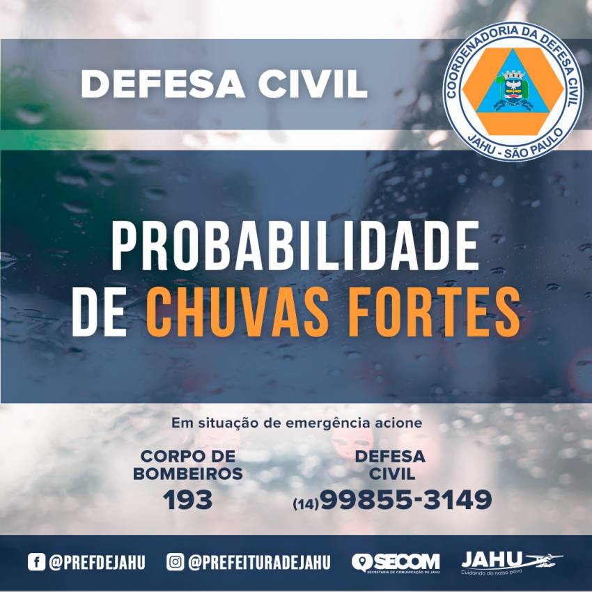 PROBABILIDADE DE CHUVAS FORTES