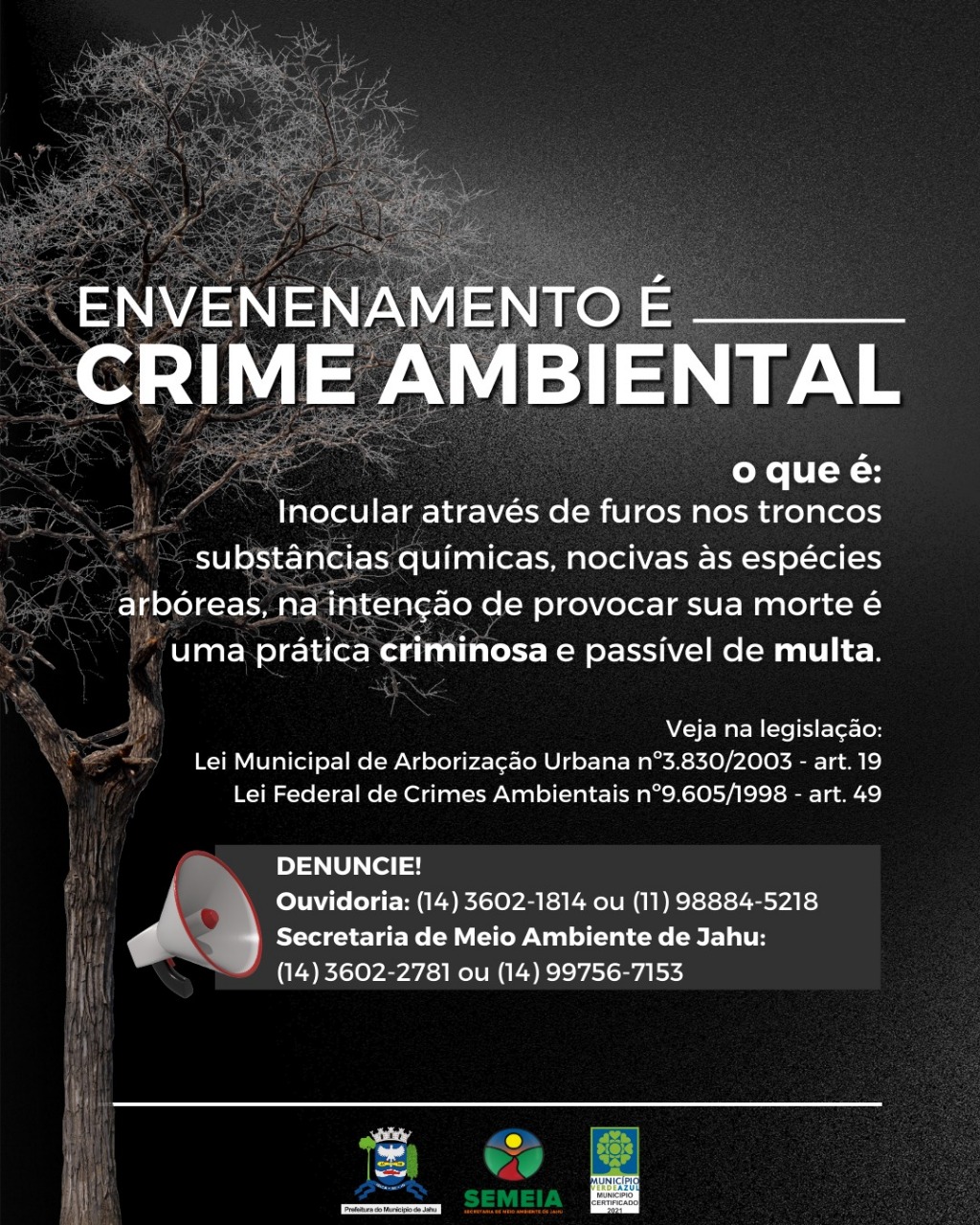 ENVENENAMENTO DE ÁRVORES É CRIME AMBIENTAL