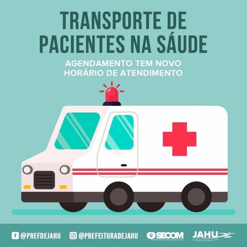 AGENDAMENTO DE TRANSPORTE DE PACIENTES TEM NOVO HORÁRIO DE ATENDIMENTO