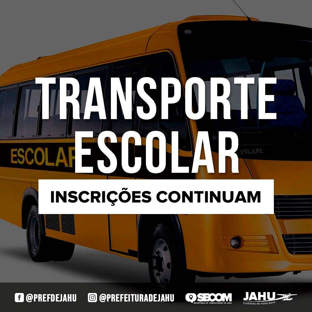 INSCRIÇÕES PARA O TRANSPORTE ESCOLAR CONTINUAM