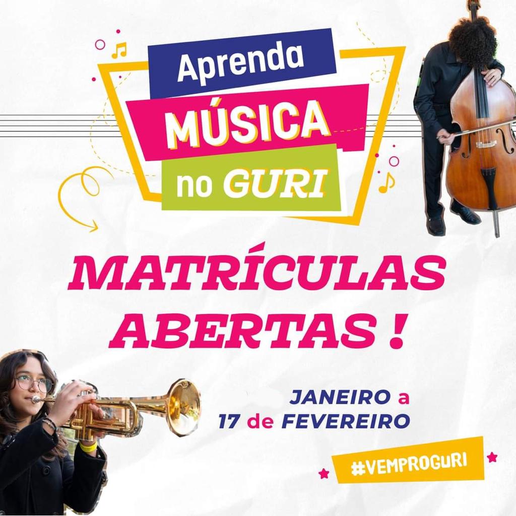 ESTÃO ABERTAS INSCRIÇÕES PARA NOVAS TURMAS DO PROJETO GURI