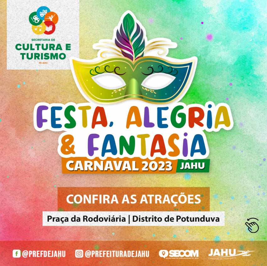 Nossa festa estará repleta de atrações para animar o Carnaval 2023 no Distrito de Potunduva