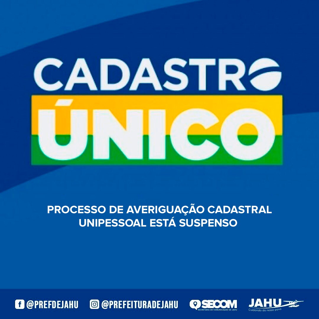 PROCESSO DE AVERIGUAÇÃO CADASTRAL UNIPESSOAL ESTÁ SUSPENSO
