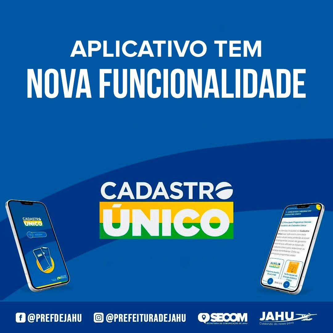 APLICATIVO DO CADASTRO ÚNICO TEM NOVA FUNCIONALIDADE