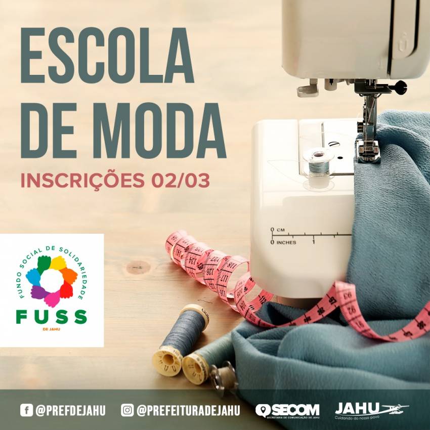 PREFEITURA INSCREVE PARA CURSO DA ESCOLA DE MODA NA PRÓXIMA SEMANA
