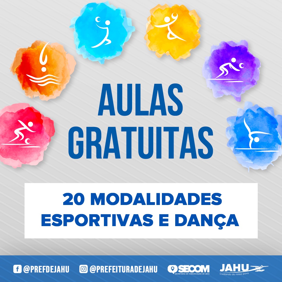 PREFEITURA OFERECE AULAS GRATUITAS DE 20 MODALIDADES ESPORTIVAS E DANÇA