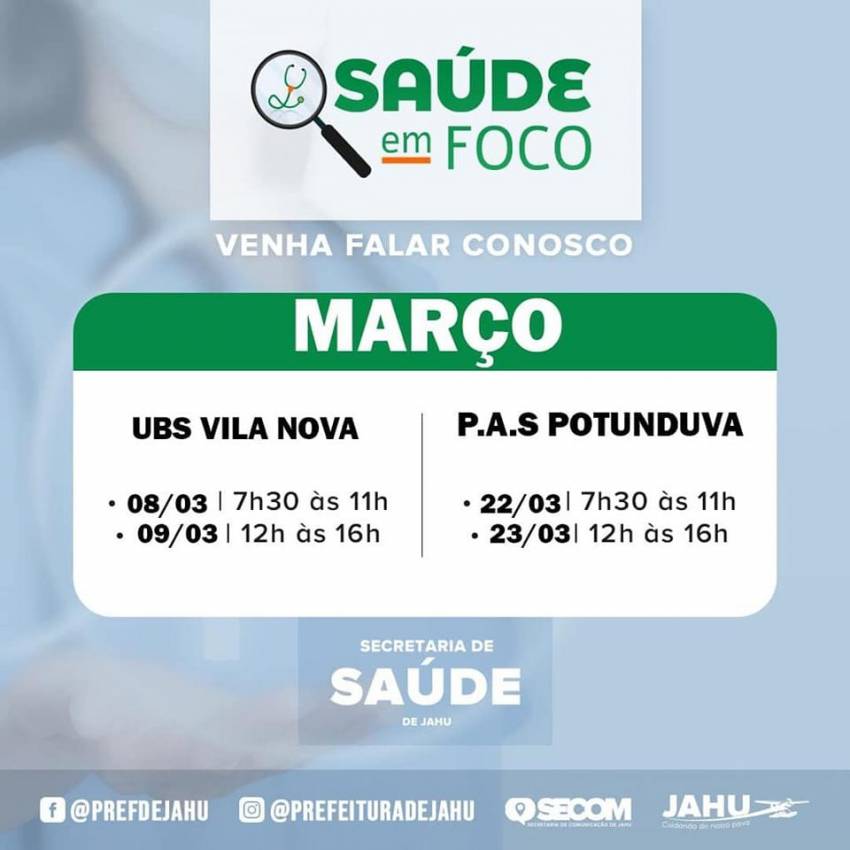 SAÚDE EM FOCO - UBS VILA NOVA