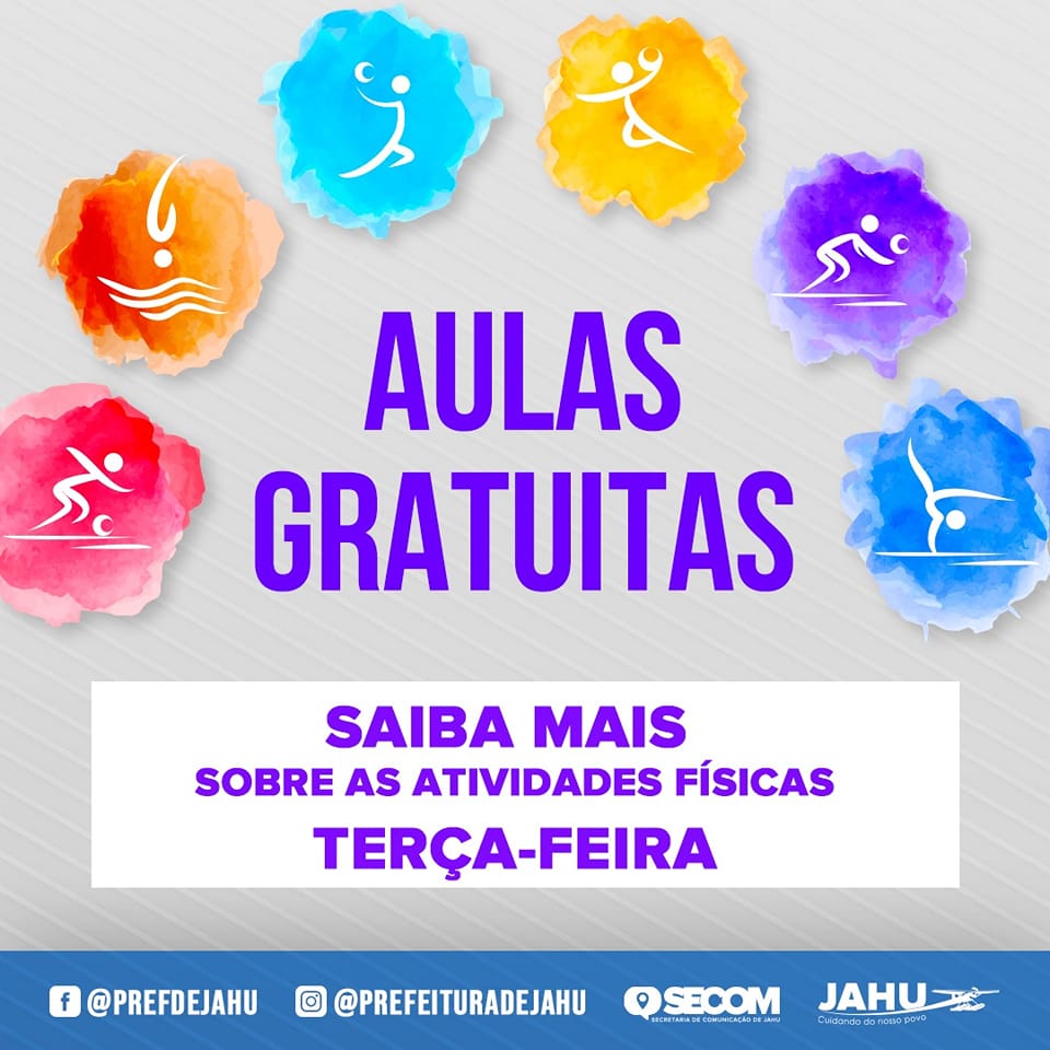 CONFIRA O CRONOGRAMA DE AULAS ESPORTIVAS DESTA TERÇA-FEIRA!