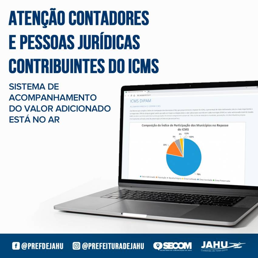 ATENÇÃO CONTADORES E PESSOAS JURÍDICAS CONTRIBUINTES DO ICMS: SISTEMA DE ACOMPANHAMENTO DO VALOR ADICIONADO ESTÁ NO AR