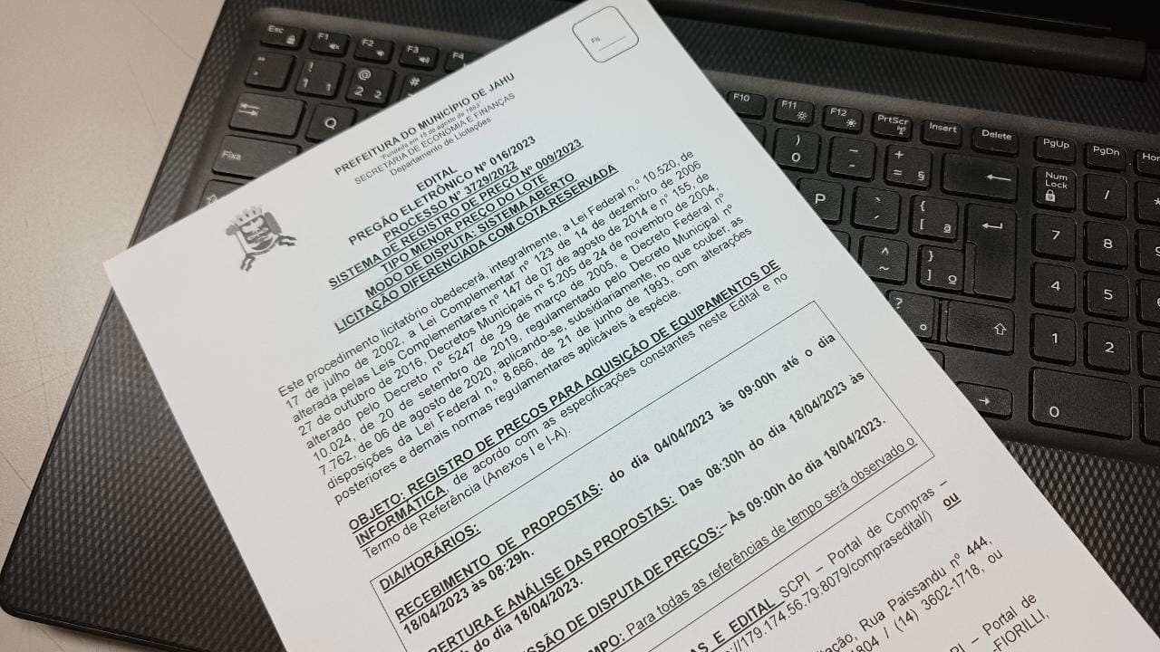PREFEITURA ABRE LICITAÇÃO PARA AQUISIÇÃO DE NOVOS COMPUTADORES E EQUIPAMENTOS DE INFORMÁTICA