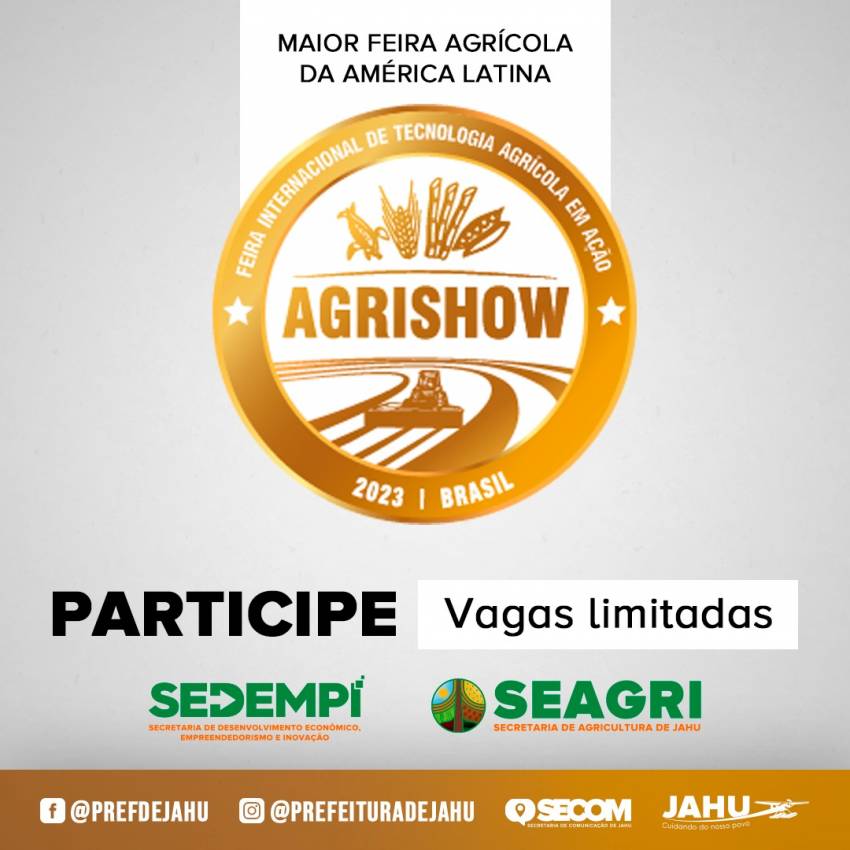 PARTICIPE DA MAIOR FEIRA AGRÍCOLA DA AMÉRICA LATINA