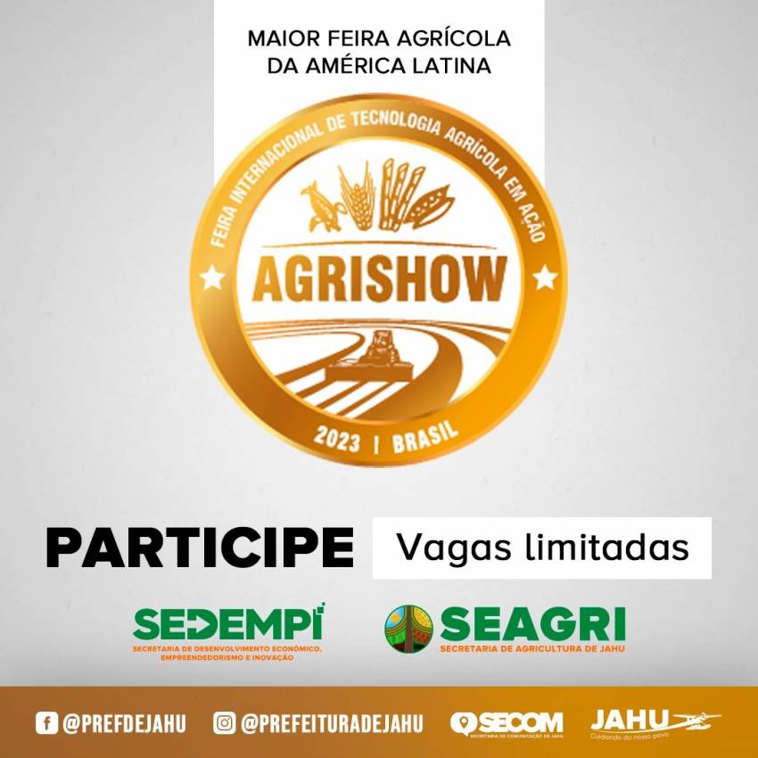 PARTICIPE DA MAIOR FEIRA AGRÍCOLA DA AMÉRICA LATINA