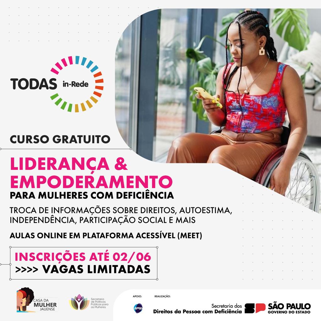 ESTÃO ABERTAS INSCRIÇÕES PARA CURSO DE EMPODERAMENTO FEMININO