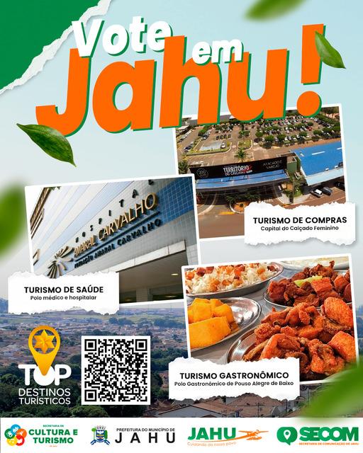VOTE EM JAHU PARA O PRÊMIO TOP DESTINOS TURÍSTICOS
