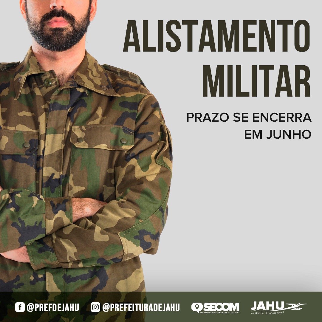 PRAZO PARA ALISTAMENTO MILITAR SE ENCERRA EM JUNHO