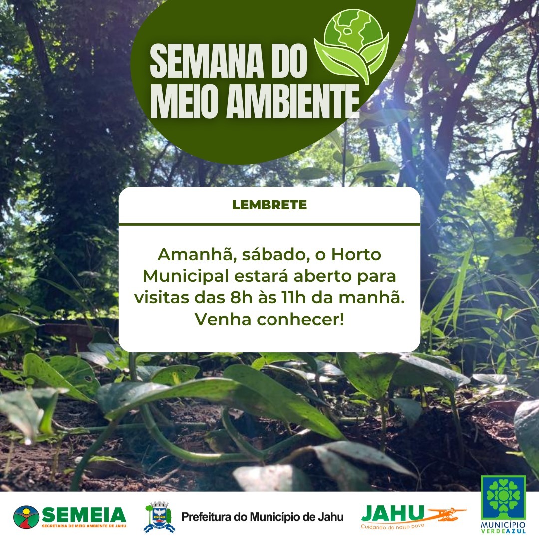 HORTO MUNICIPAL ABRE AMANHÃ PARA VISITA