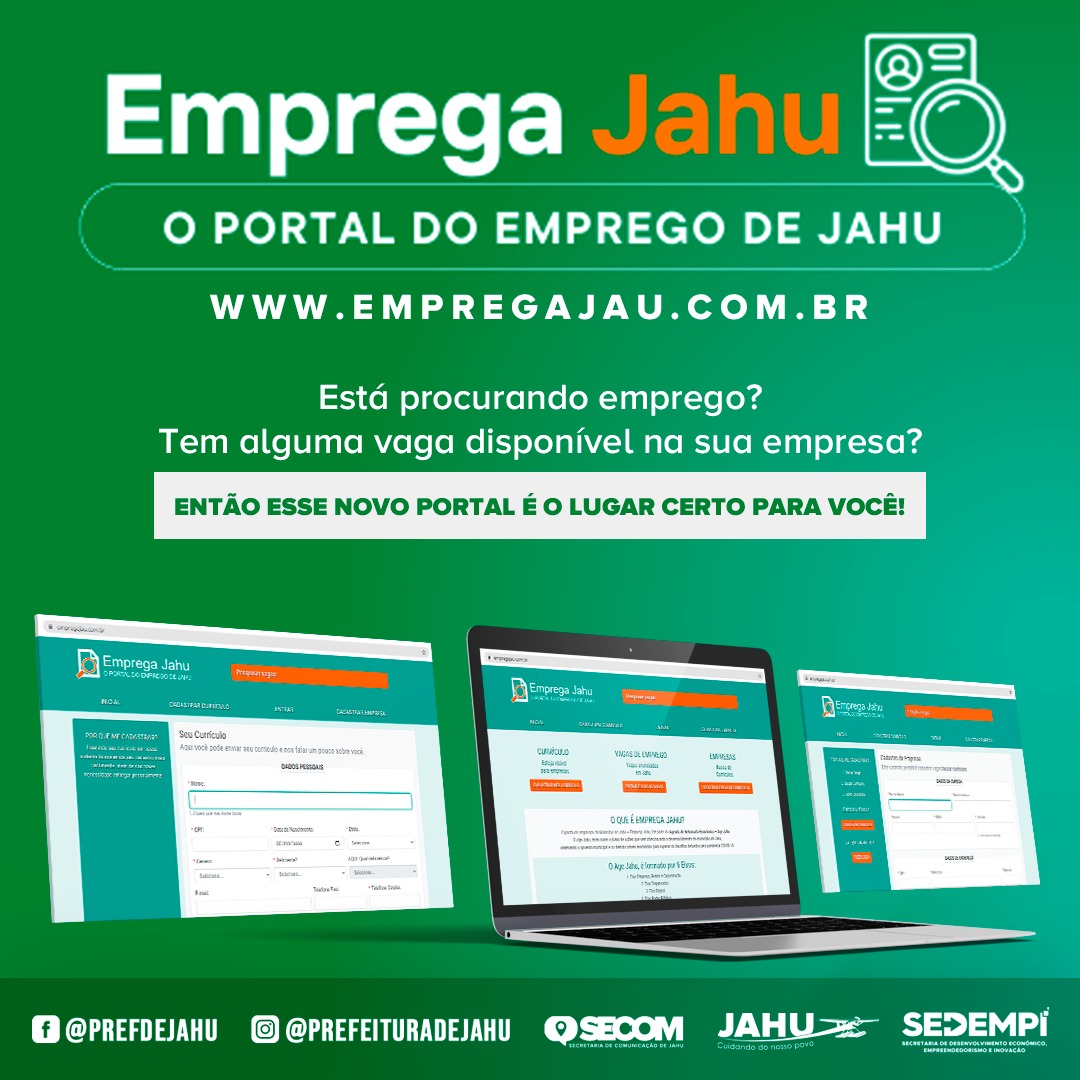 JÁ CONHECE O NOSSO NOVO PORTAL DE EMPREGOS?