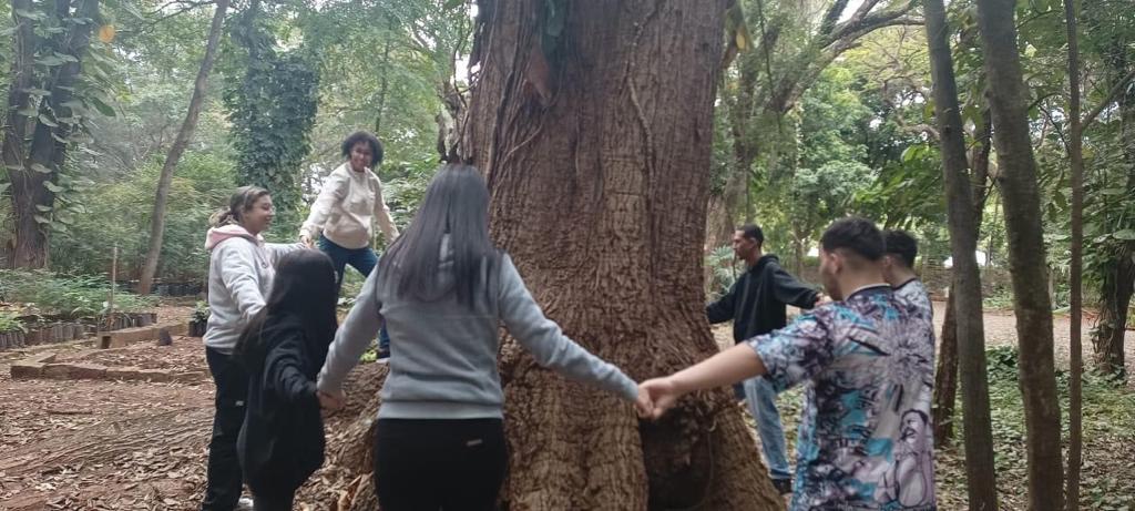 ESTUDANTES DA ESCOLA PROF. DR. BENEDICTO MONTENEGRO VISITAM O HORTO