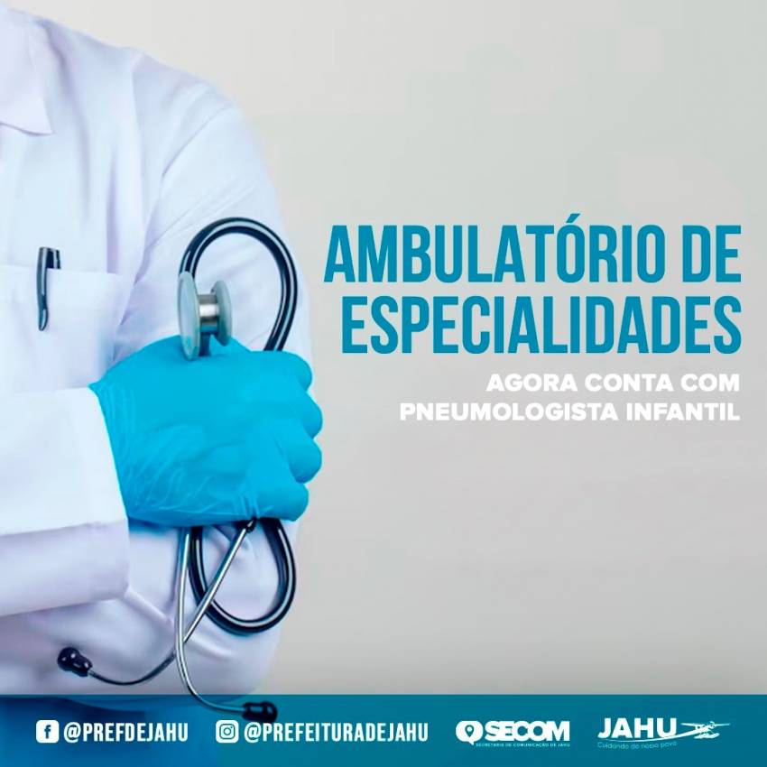 AMBULATÓRIO DE ESPECIALIDADES AGORA CONTA COM PNEUMOLOGISTA INFANTIL