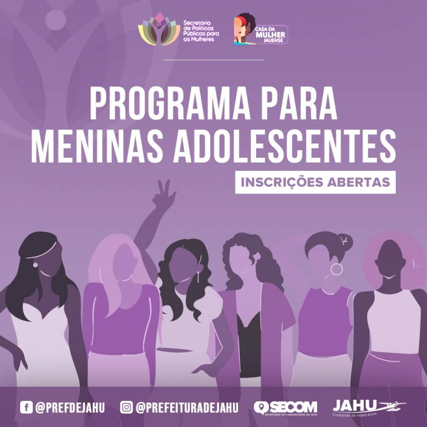 PROGRAMA PARA MENINAS ADOLESCENTES: INSCRIÇÕES ABERTAS