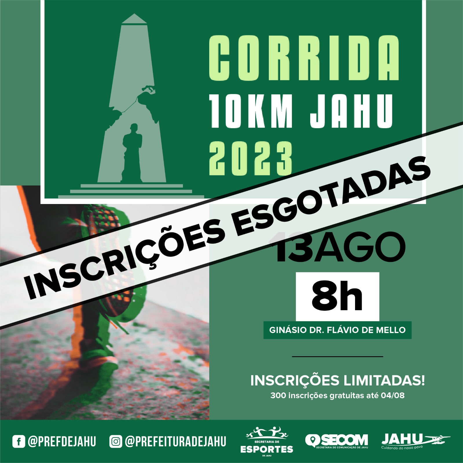 INSCRIÇÕES ESGOTADAS PARA A CORRIDA DE ANIVERSÁRIO DA CIDADE