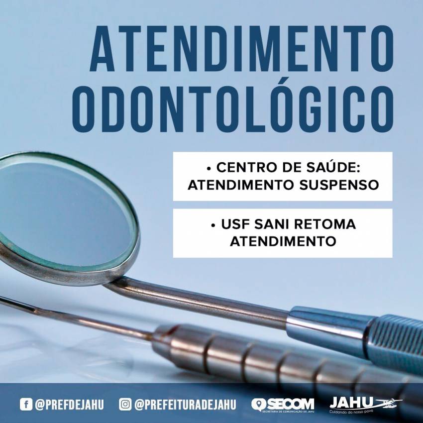 CENTRO DE SAÚDE: ATENDIMENTO ODONTOLÓGICO SUSPENSO