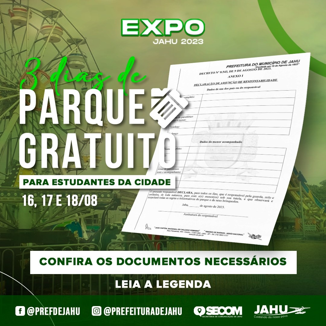 GRATUIDADE NO PARQUE DE DIVERSÕES DA EXPO COMEÇA HOJE: VEJA OS DOCUMENTOS NECESSÁRIOS
