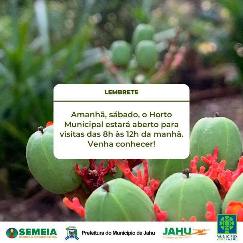 SÁBADO É DIA DE VISITAR O HORTO