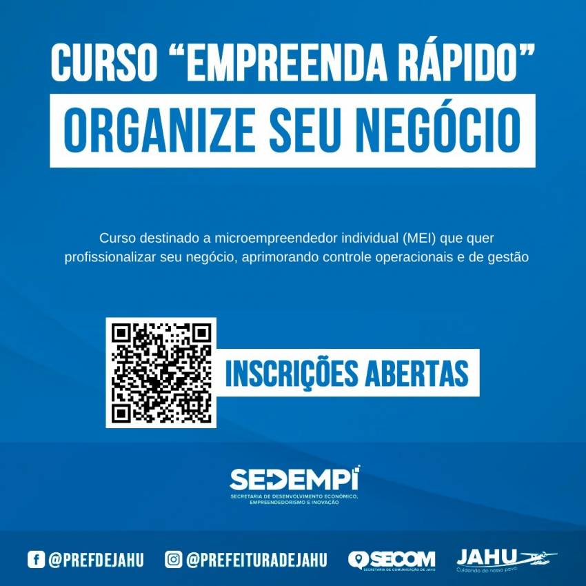 EMPREENDA RÁPIDO’ OFERECE NOVA EDIÇÃO DO CURSO ‘ORGANIZE SEU NEGÓCIO'