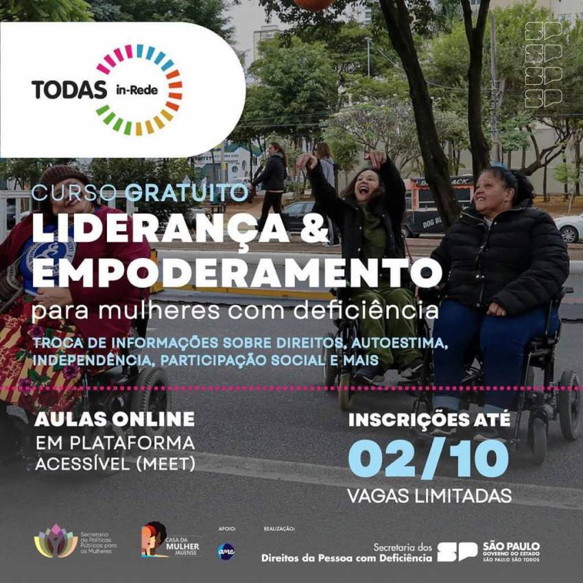 CURSO DE EMPODERAMENTO DE MULHERES COM DEFICIÊNCIA - INSCRIÇÕES ABERTAS