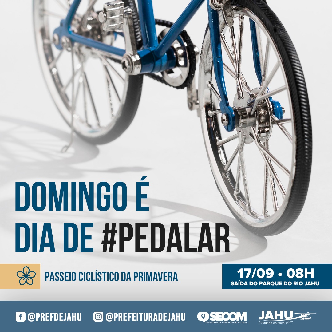 DOMINGO É DIA DE PEDALAR COM A GENTE NO 'PASSEIO CICLÍSTICO DA PRIMAVERA'