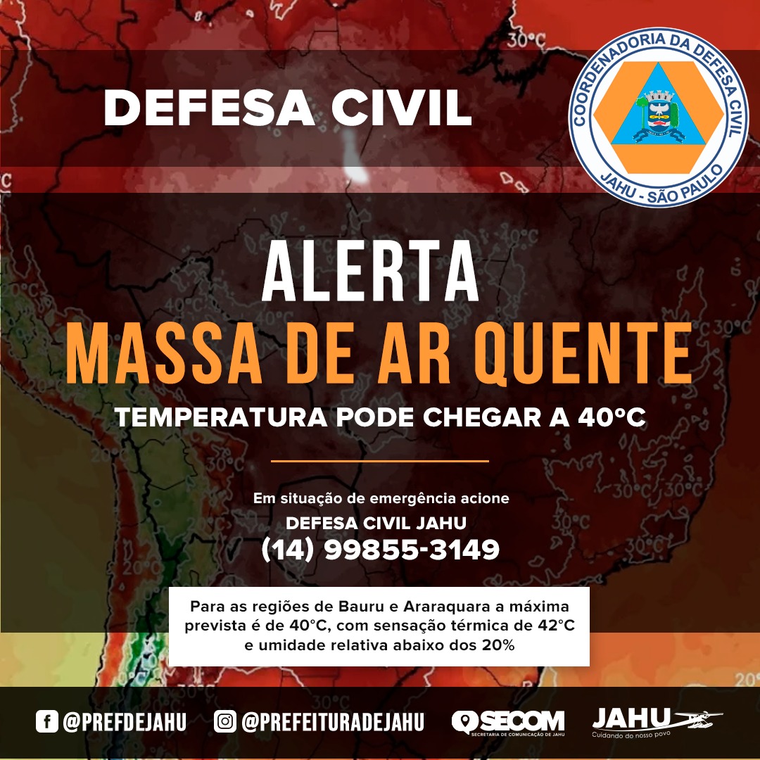 ALERTA - TEMPERATURA PODE CHEGAR A 40ºC