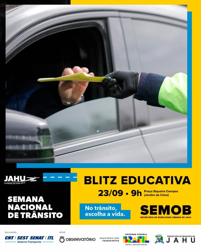 PREFEITURA REALIZA BLITZ EDUCATIVA NA MANHÃ DESTE SÁBADO (23)