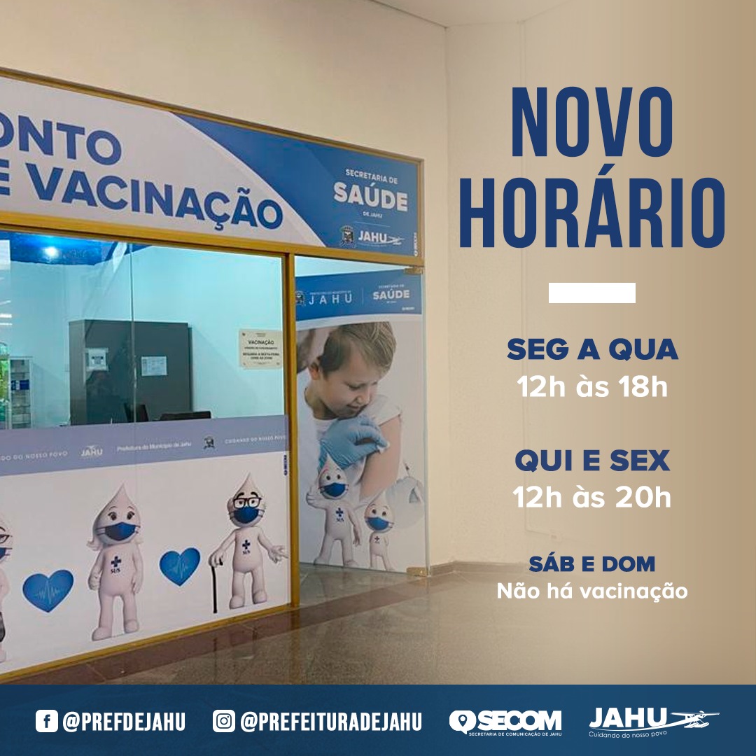 PONTO DE VACINAÇÃO NO JAÚ SHOPPING - NOVO HORÁRIO