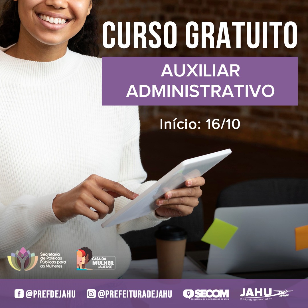 CURSO DE AUXILIAR ADMINISTRATIVO - INÍCIO 16/10
