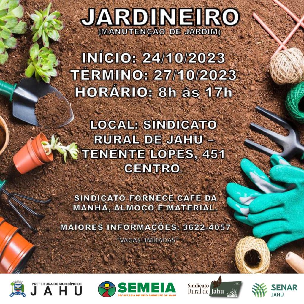 ESTÃO ABERTAS INSCRIÇÕES PARA CURSO GRATUITO DE JARDINAGEM