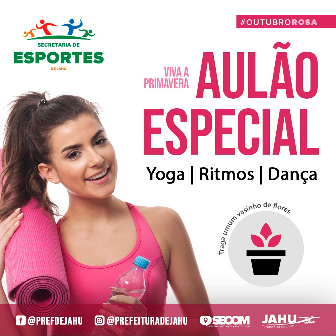 OUTUBRO ROSA: ESPORTE PROMOVE AULÃO ESPECIAL