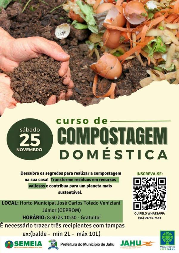 CURSO GRATUITO DE COMPOSTAGEM - INSCRIÇÕES ABERTAS