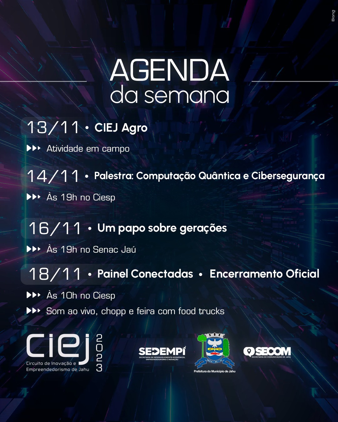 CIEJ ENTRA NA ÚLTIMA SEMANA COM AGENDA REPLETA DE ATIVIDADES