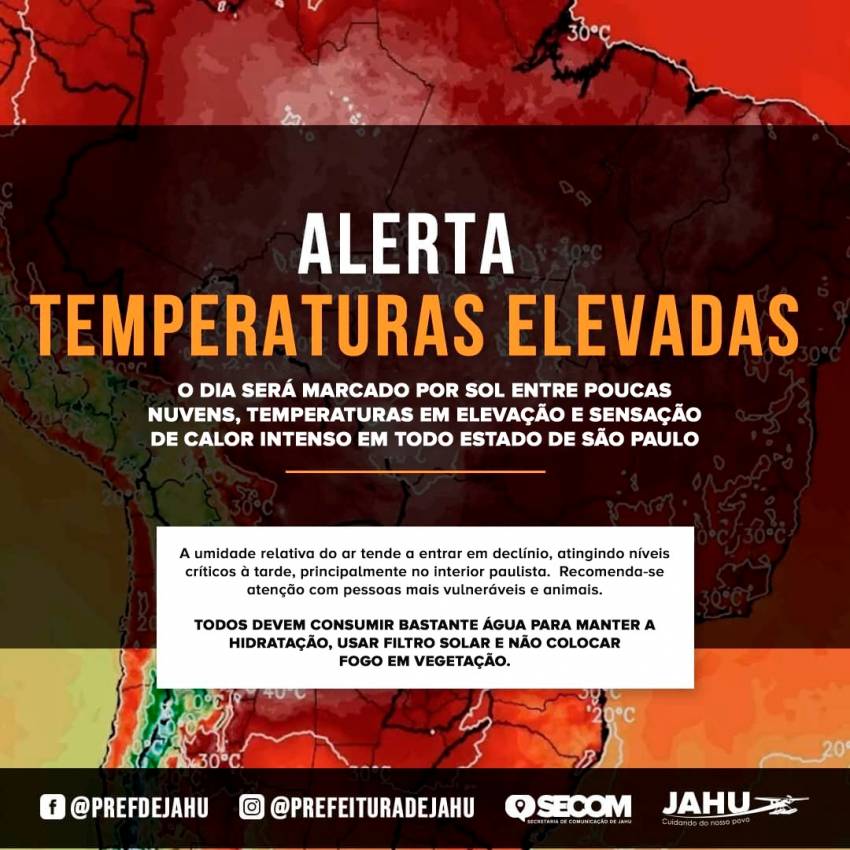 BOLETIM METEOROLÓGICO – TEMPERATURA EM ELEVAÇÃO