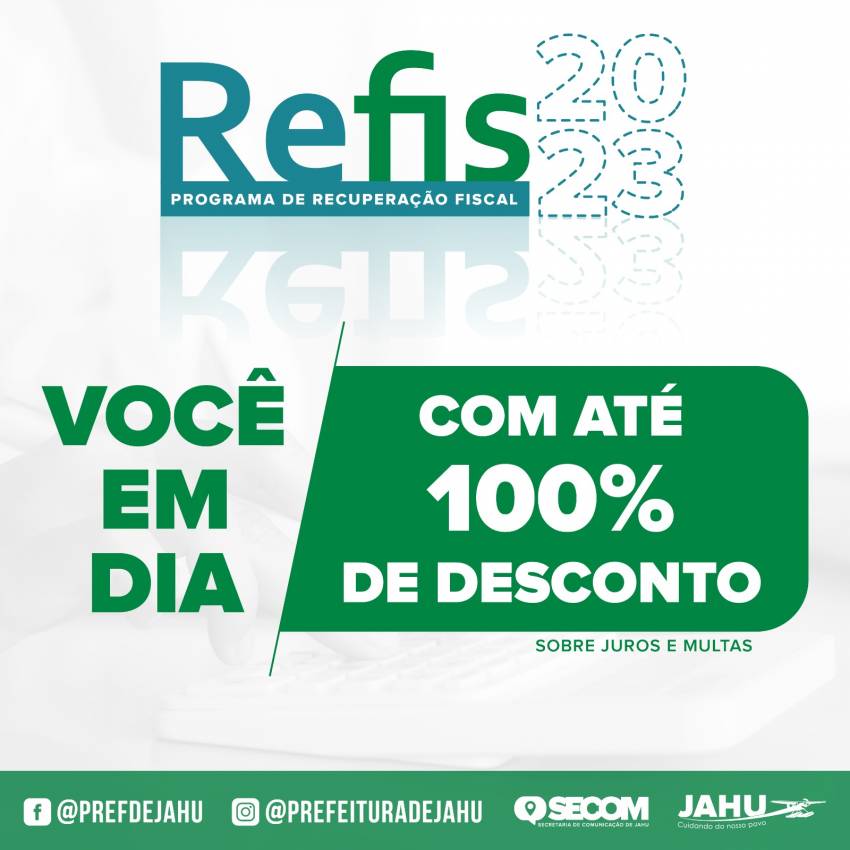 ÚLTIMAS SEMANAS PARA ADERIR AO REFIS!