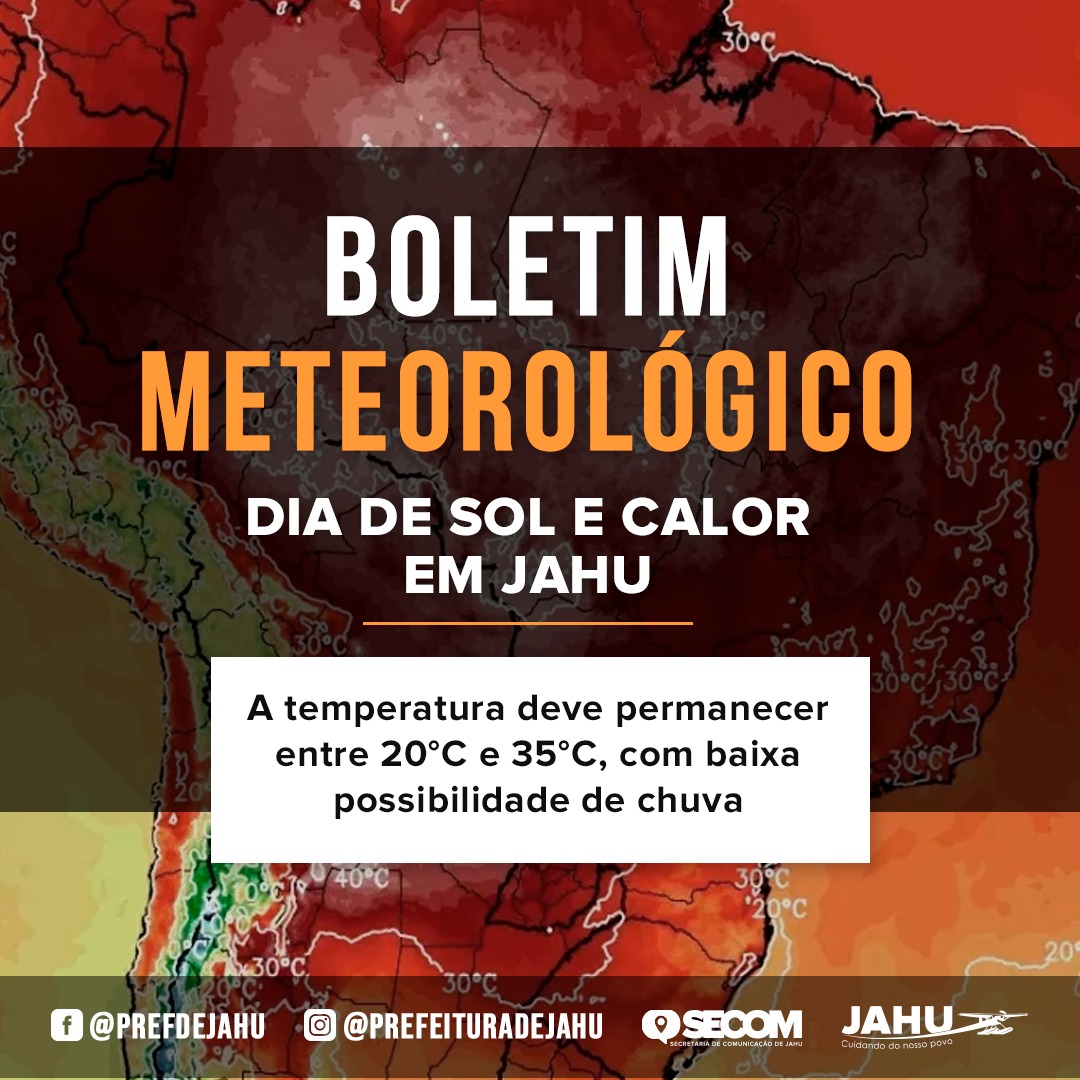 BOLETIM METEOROLÓGICO - DIA DE SOL E CALOR EM JAHU