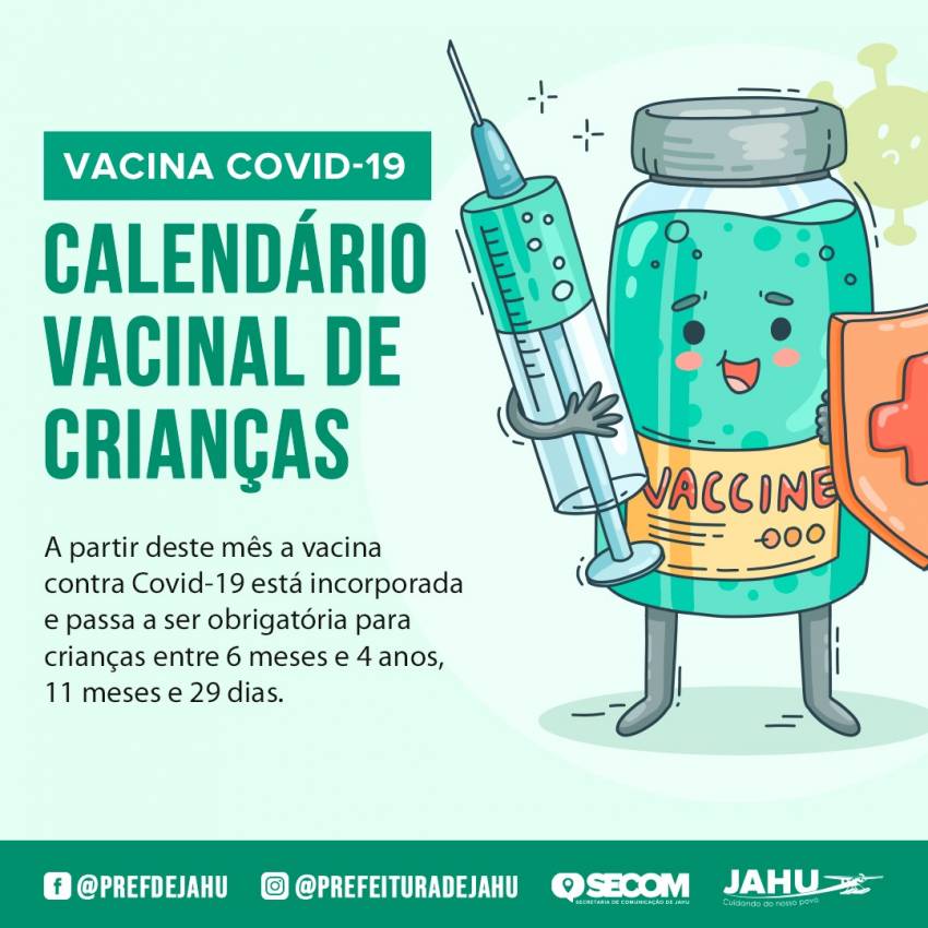 VACINA CONTRA COVID ENTRA PARA O CALENDÁRIO VACINAL DE CRIANÇAS