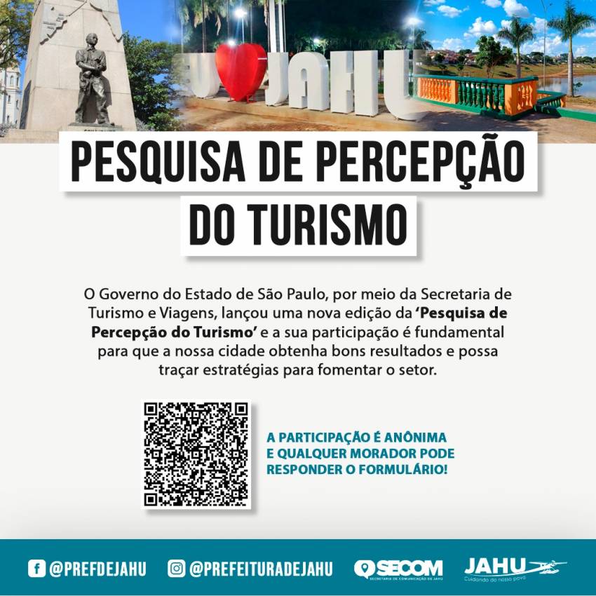 PARTICIPE DA PESQUISA DE PERCEPÇÃO DO TURISMO!