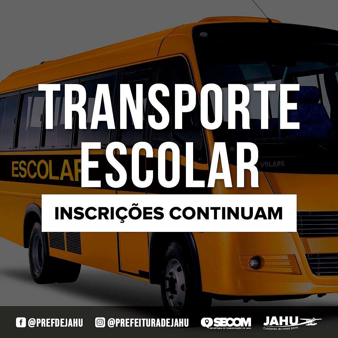 INSCRIÇÕES PARA O TRANSPORTE ESCOLAR CONTINUAM